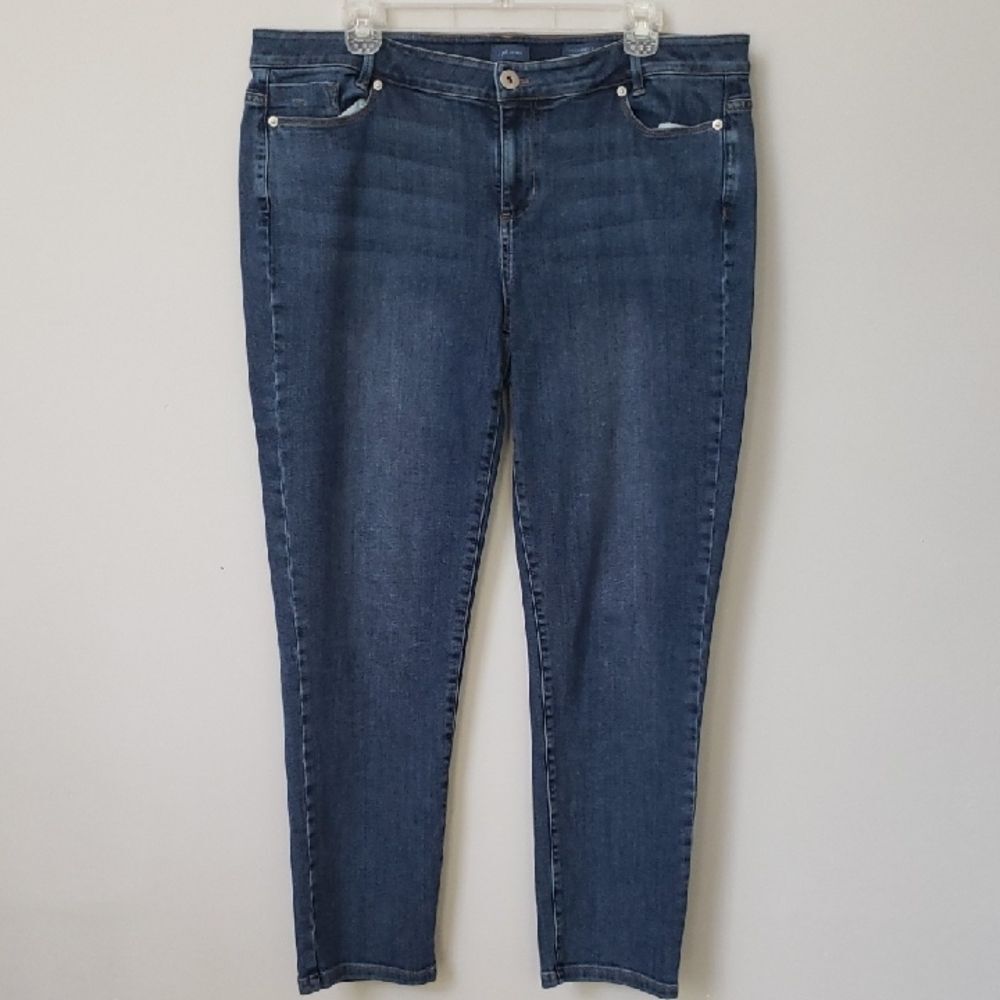 J Jill Jeans Womens 14P Weekender Straight Leg Stretchy Classic Blue Denim